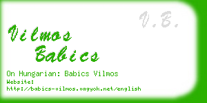 vilmos babics business card